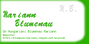 mariann blumenau business card